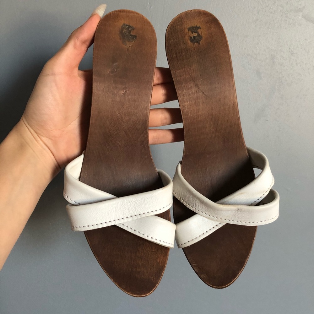 Italian Leather and Wood Sandals